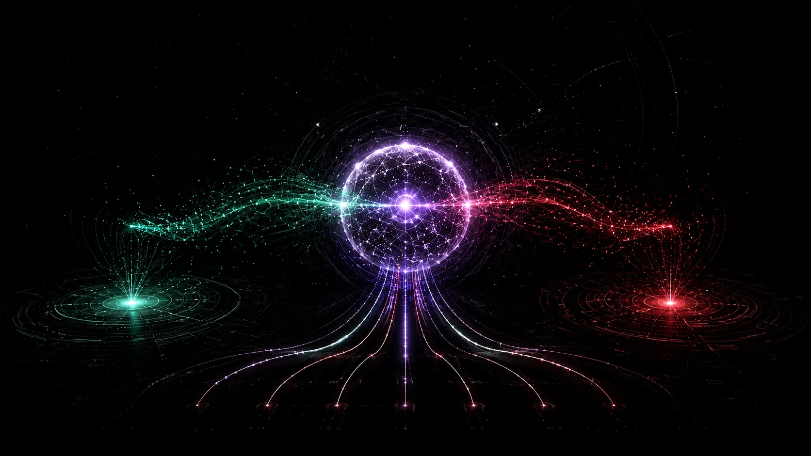 Secure and Assure intelligence converge on SOAR at the center of a Vantablack command field.